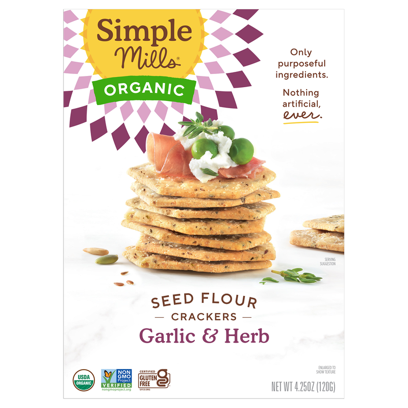 Simple Mills Garlic & Herb Organic Seed Flour Crackers 4.25oz