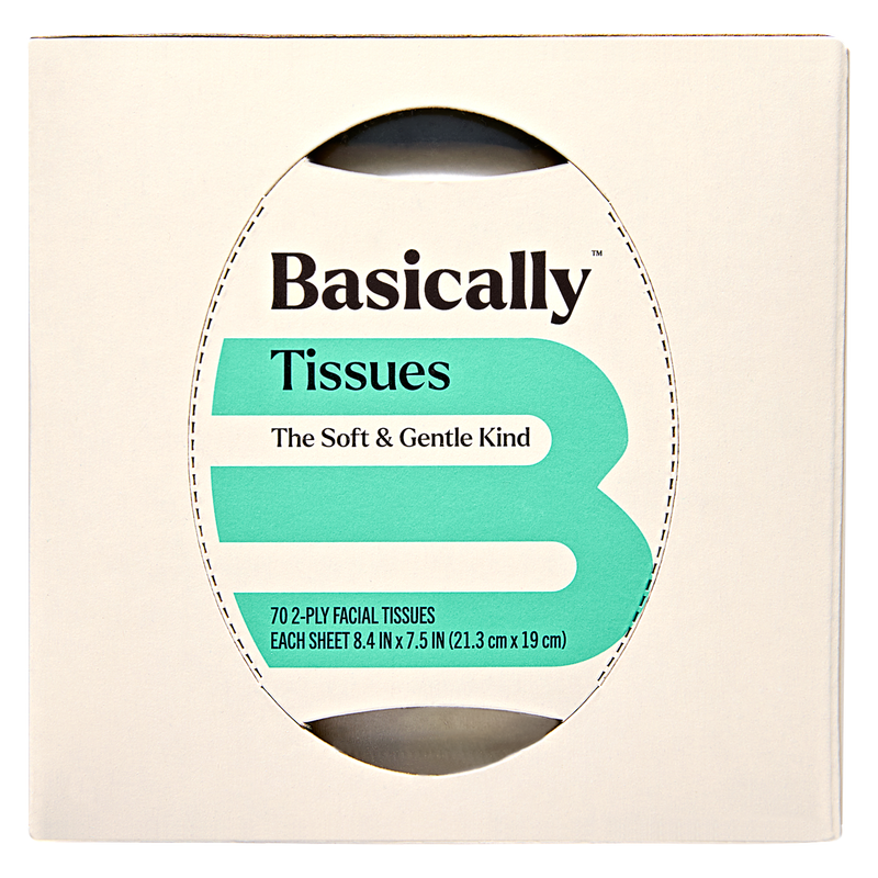 Basically 80ct Soft Facial Tissues (3 Pack)