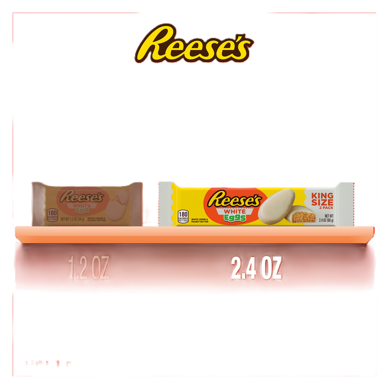 Reese's White Creme Peanut Butter Eggs King Size 2.4oz