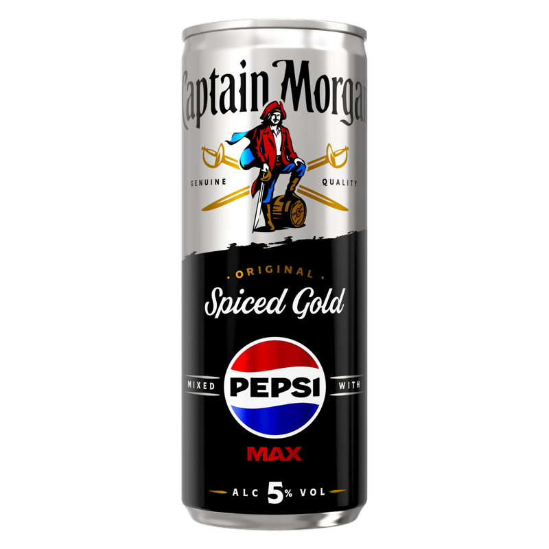 Captain Morgan Original Spiced Gold Rum & Pepsi Max, 250ml