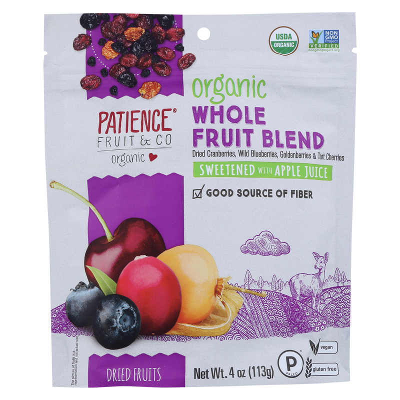 Patience Fruit & Co Organic Dried Whole Fruit Blend with Apple Juice 4oz