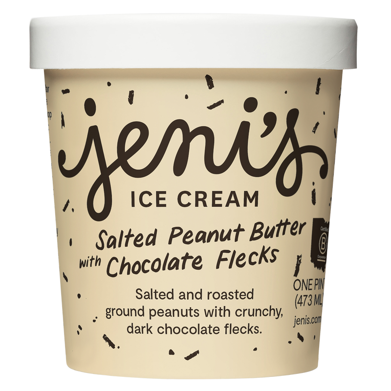 Jeni's Splendid Ice Cream Salted Peanut Butter with Chocolate Flecks Dairy Pint