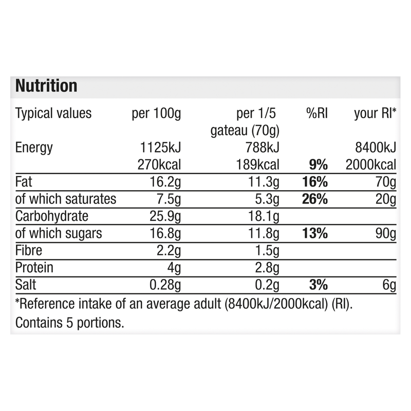 Morrisons Chocolate Gateau, 350g