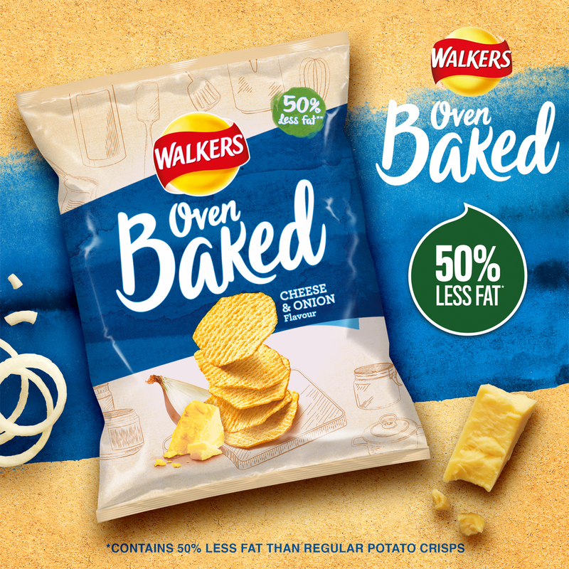 Walkers Baked Cheese & Onion Crisps, 37.5g
