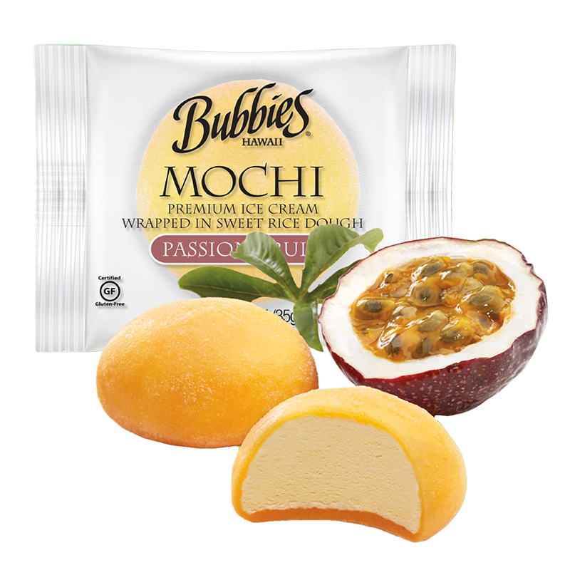 Bubbies Hawaii Passion Fruit Mochi Ice Cream Individually Wrapped 1ct