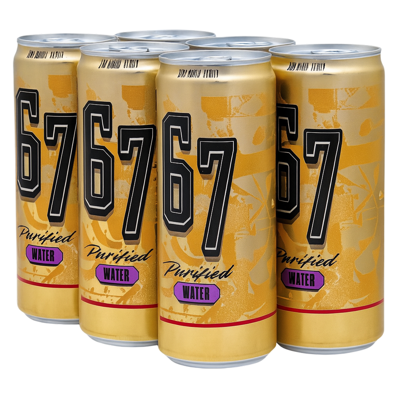 6 7 Water 6pk 12oz Can