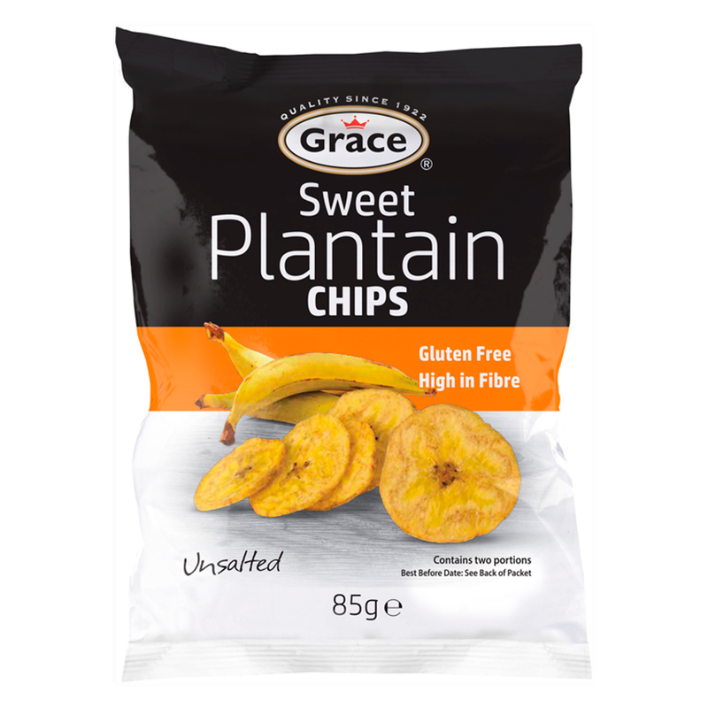 Grace Sweet Plantain Chips Unsalted, 85g