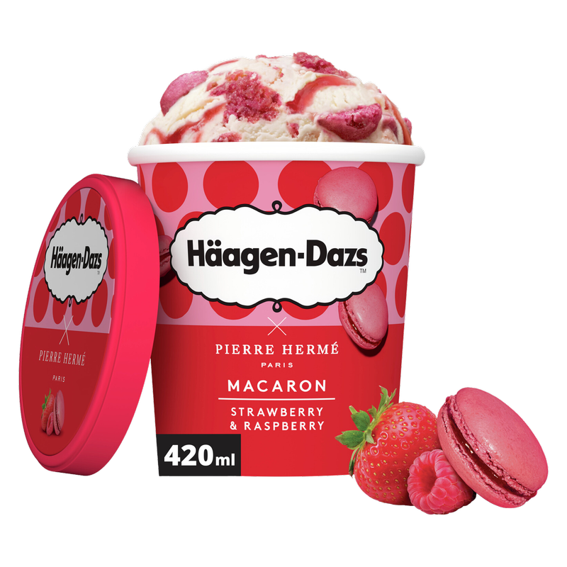 Haagen-Dazs Macaron Strawberry & Raspberry, 420ml
