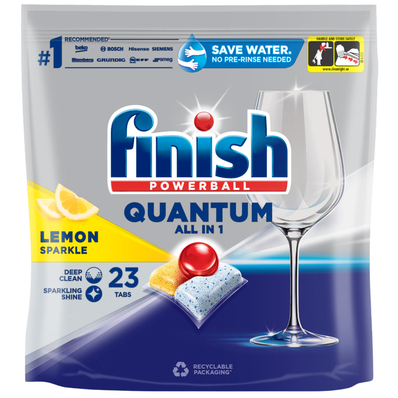 Finish Quantum All in 1 Lemon Dishwasher Tablets, 23pcs