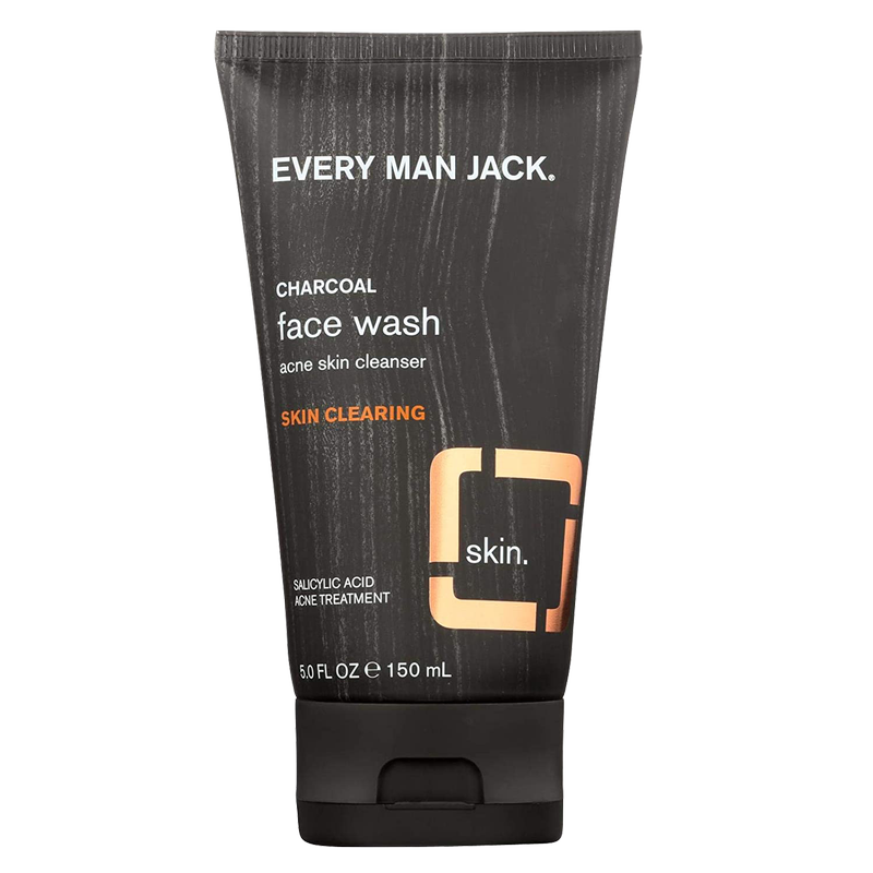 Every Man Jack Men's Skin Clearing Activated Charcoal Face Wash with Salicylic Acid and Coconut Oil 5oz