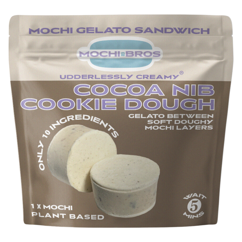 Mochi Bros Cocoa Nib Cookie Dough Mochi Gelato Sandwich 42ml, 1pcs