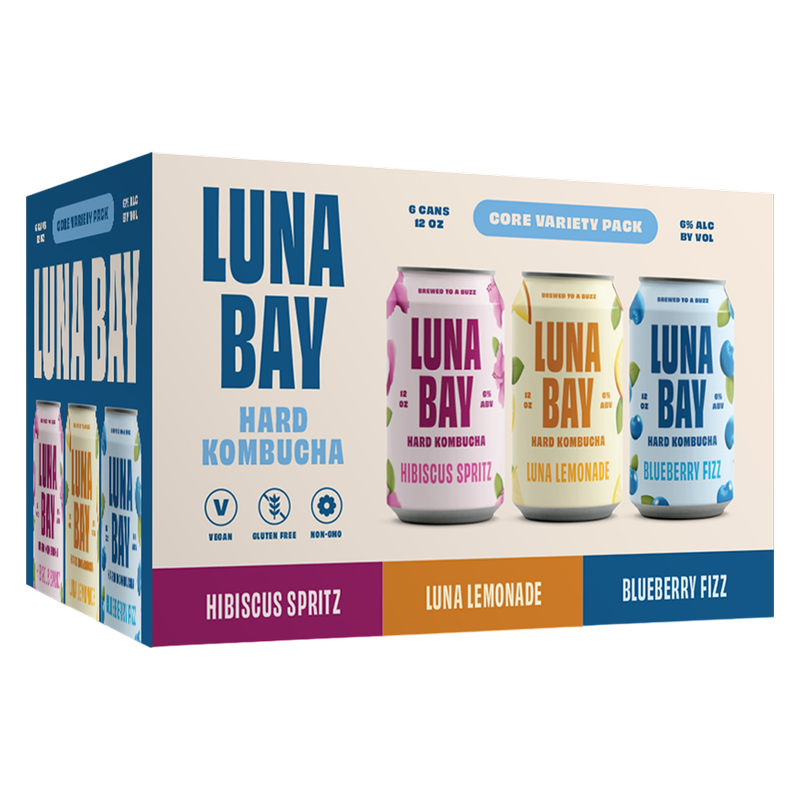 Luna Bay Hard Komucha Variety Pack 6pk 12oz Can 6% ABV