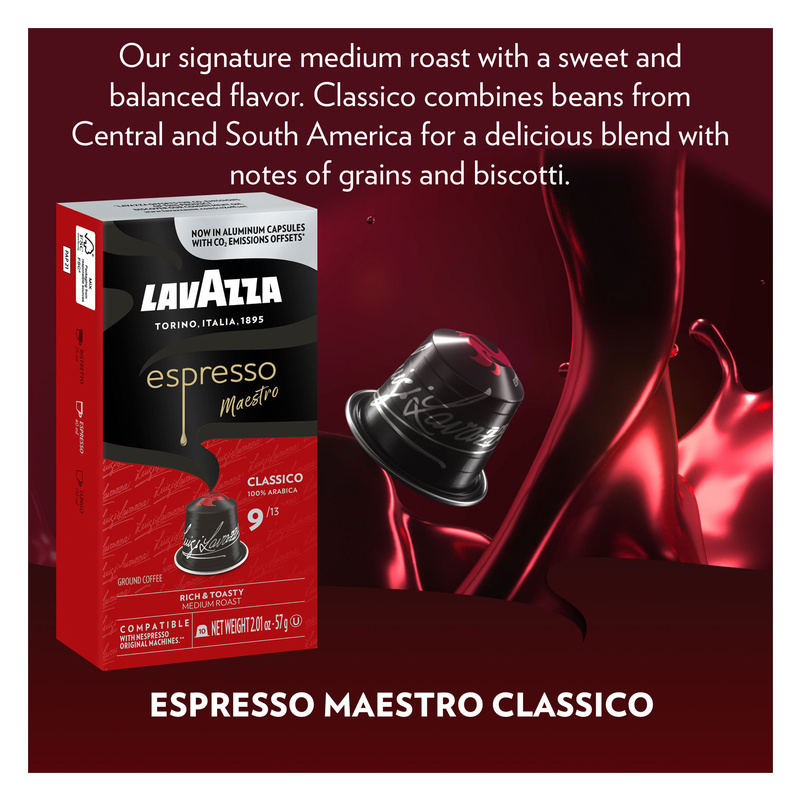 Lavazza Espresso Maestro Classico Medium Roast Coffee Aluminum Capsules
