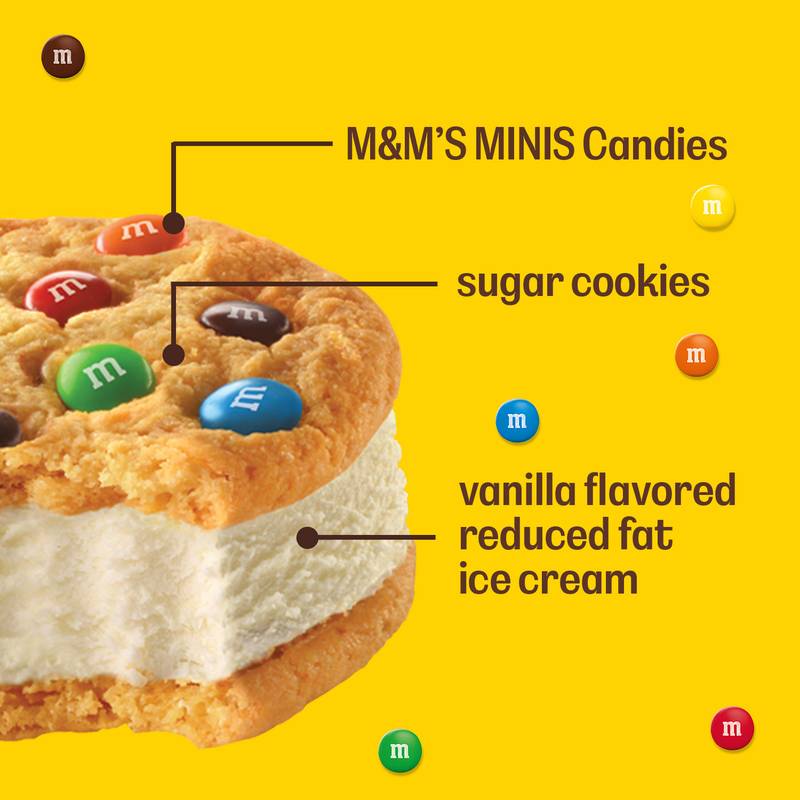 M&M'S Vanilla Ice Cream Cookie Sandwiches, 4ct