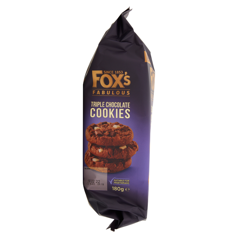 Fox's Fabulous Triple Chocolate Cookies, 180g