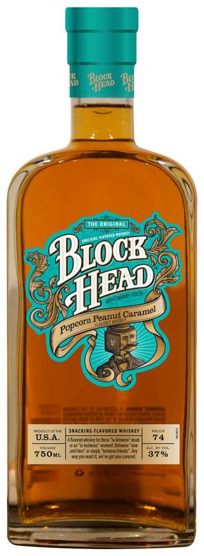 Block Head Popcorn Peanut Caramel Whiskey 750ml (74 Proof)
