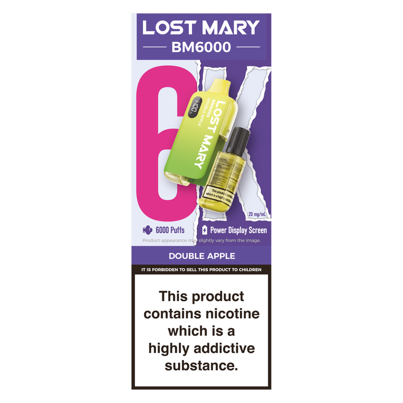 Lost Mary BM6000 Rechargeable Double Apple, 1pcs