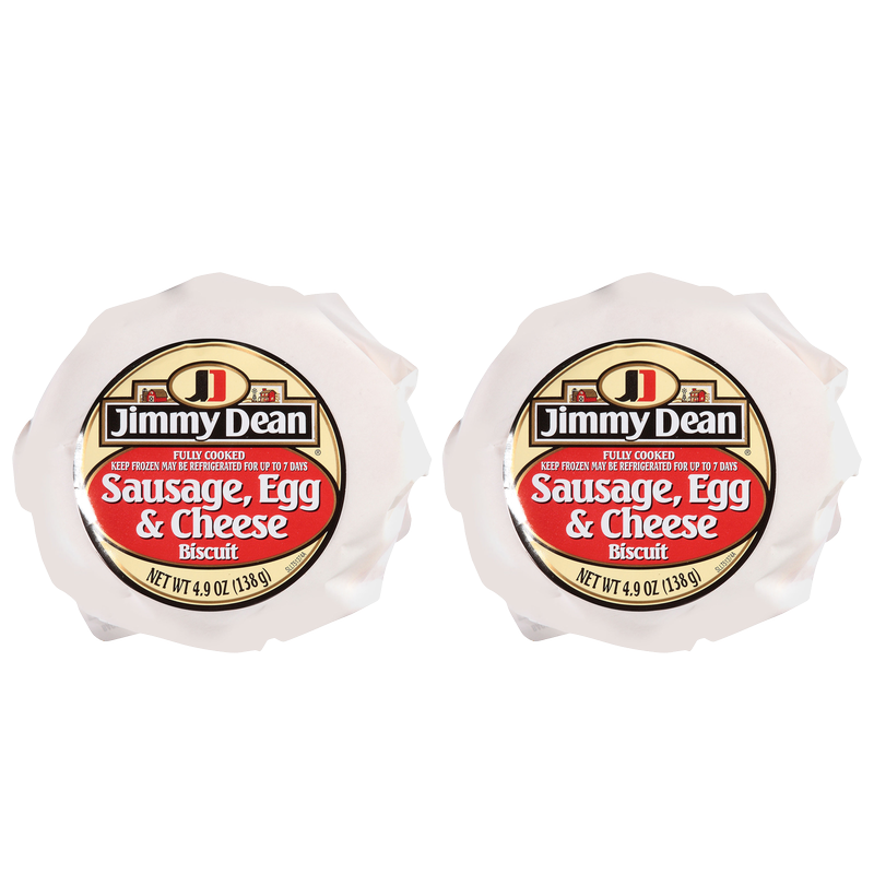 2ct - Jimmy Dean Sausage, Egg, & Cheese Biscuit Sandwich 4.9oz