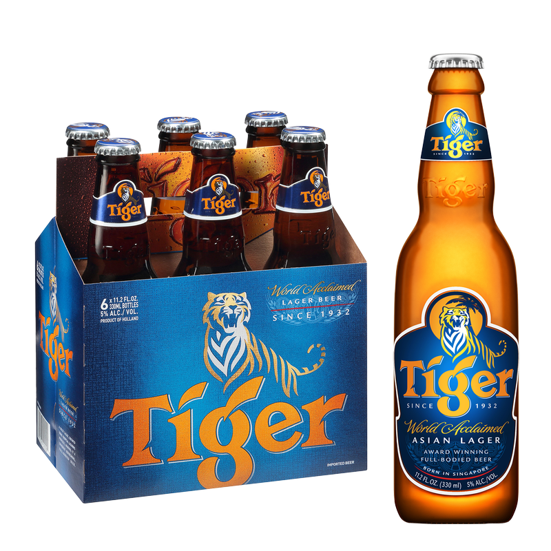 Tiger Beer 6pk 12oz Btl 5.0% ABV