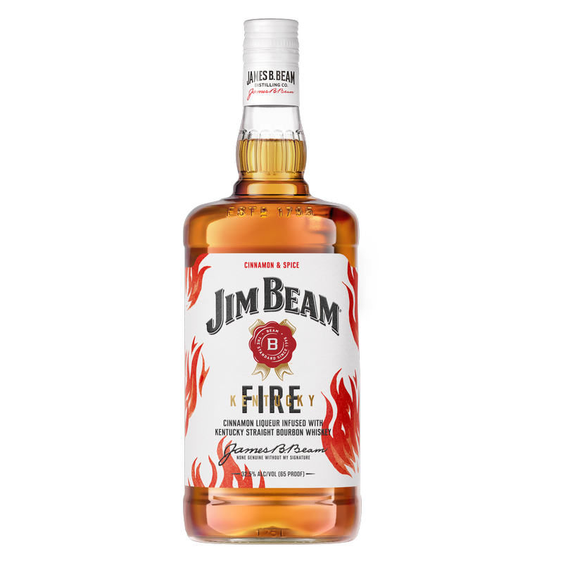 Jim Beam Kentucky Fire Cinnamon Liqueur with Kentucky Straight Bourbon Whiskey 1.75 L