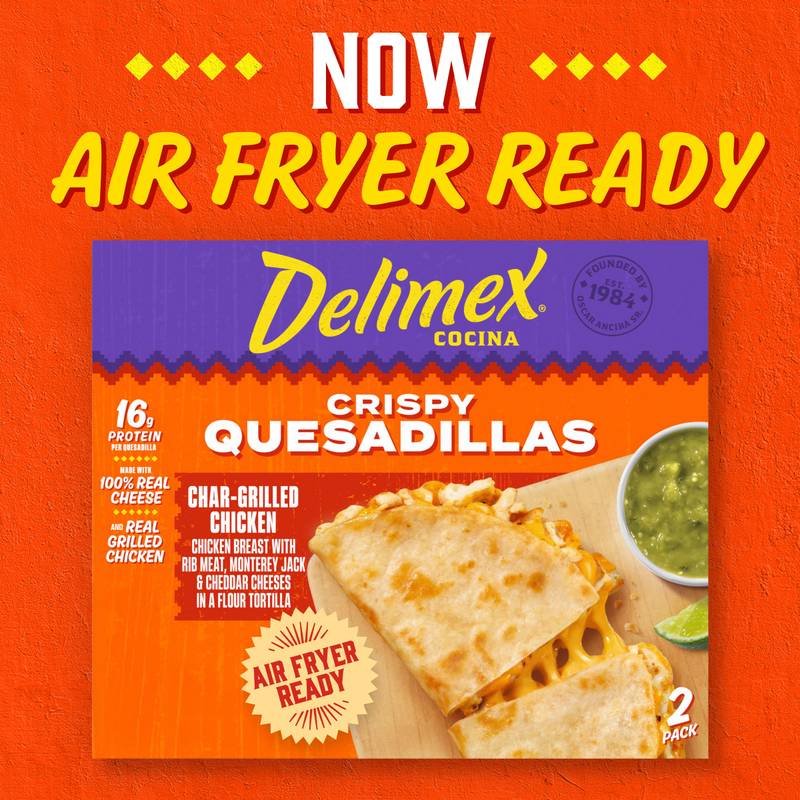 Delimex Char-Grilled Chicken Crispy Quesadillas, 7.5 oz box