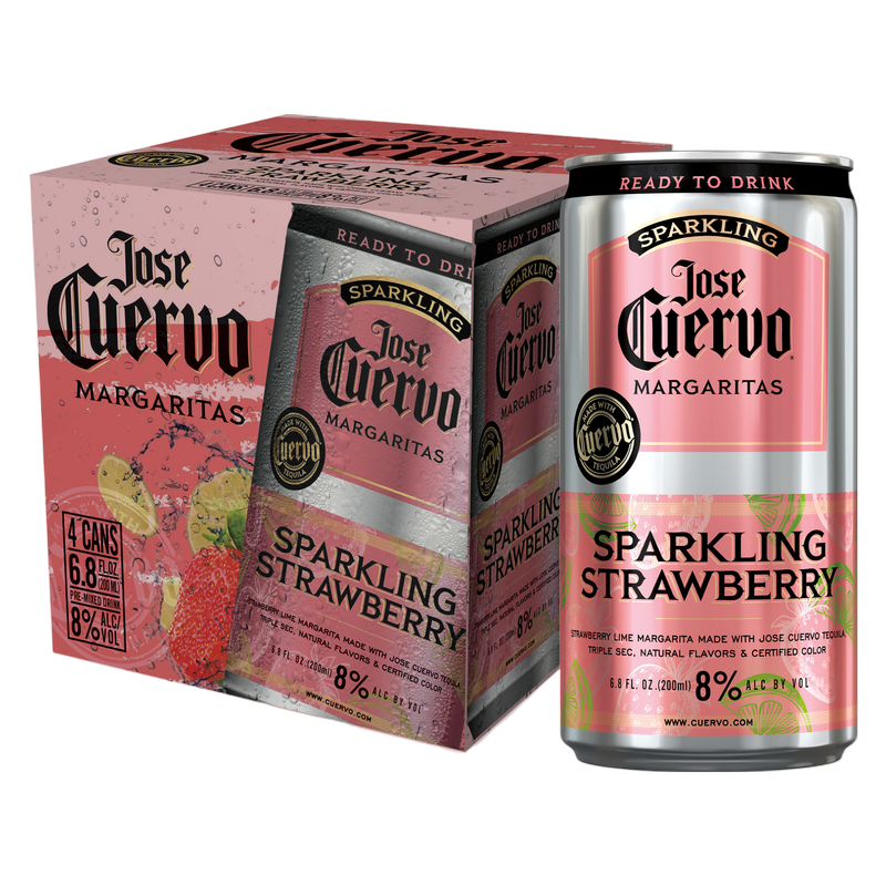 Jose Cuervo Sparkling Margarita Strawberry 4pk 200ml Can 8% ABV