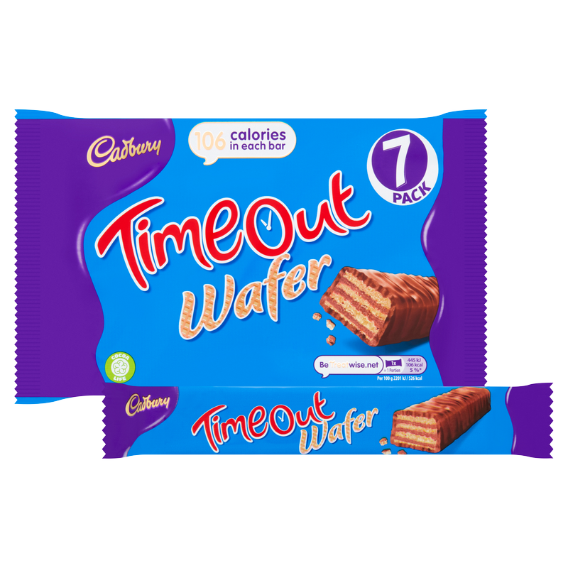 Cadbury Timeout Wafer Biscuits, 7 x 20.2g