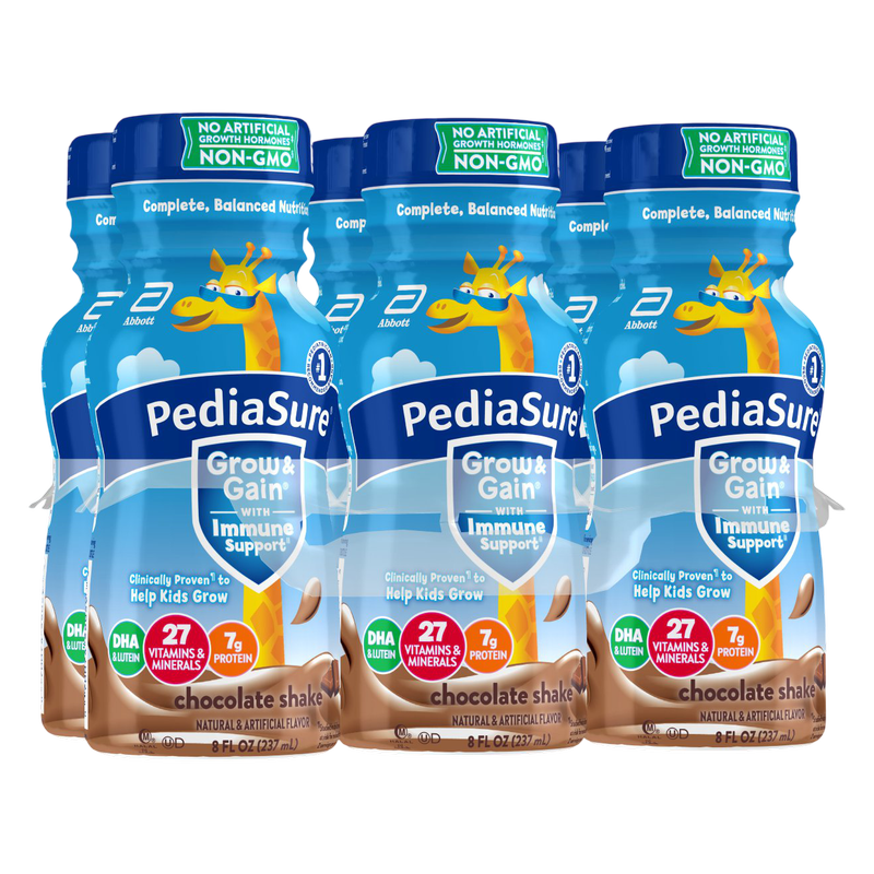 Pediasure Grow & Gain Chocolate Flavor Shake 6pk 8oz Ctn