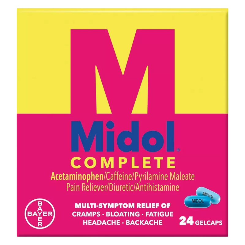 Midol Complete Menstrual Multi-Symptom Relief Gelcaps 24ct