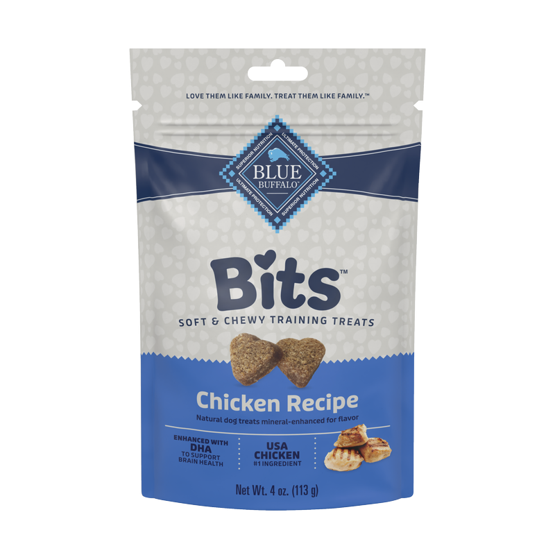 Blue Buffalo Blue Bits Tasty Chicken Recipe Soft Moist Training Dog Treats 4oz