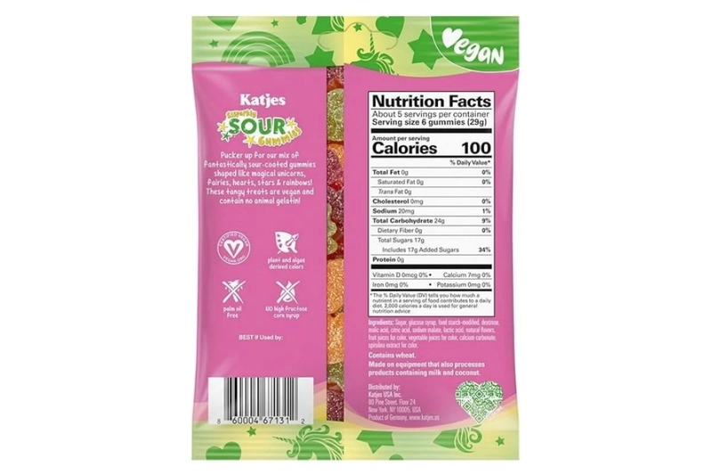 Katjes Sparkly Sour Gummies, 4.9 oz