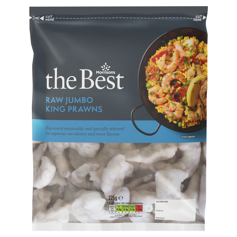 Morrisons The Best Frozen Raw Peeled King Prawns, 225g