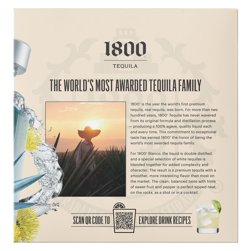 1800 Tequila Blanco with Taco Holder 750ml (80 Proof)