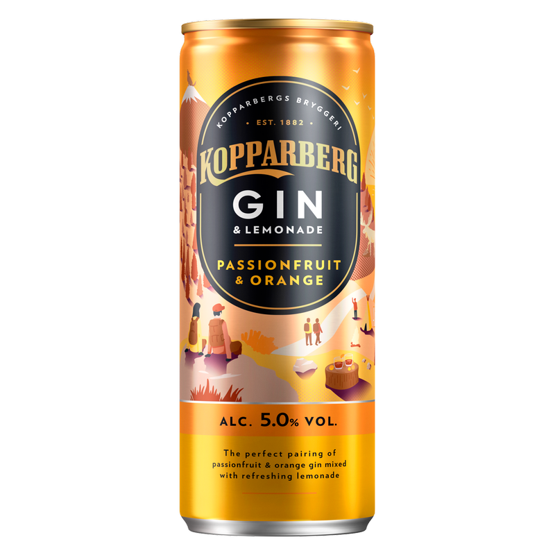 Kopparberg Passionfruit & Orange Gin & Lemonade, 250ml