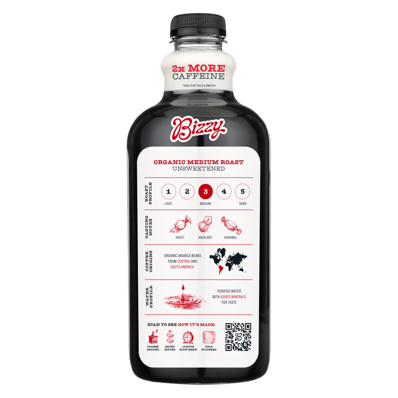 Bizzy Organic Medium Roast Cold Brew Coffee 48oz Btl