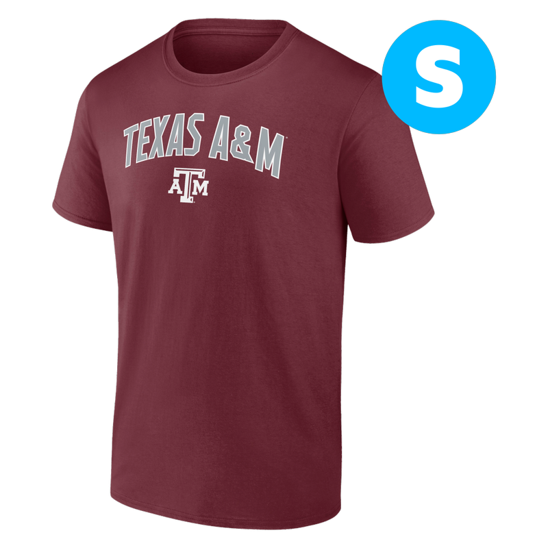 Texas A&M Tall Engage Arch Cotton Short Sleeve Tee-Size Small