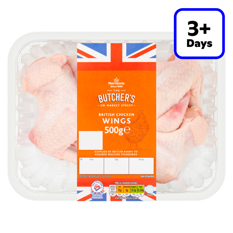Morrisons British Chicken Wings, 500g