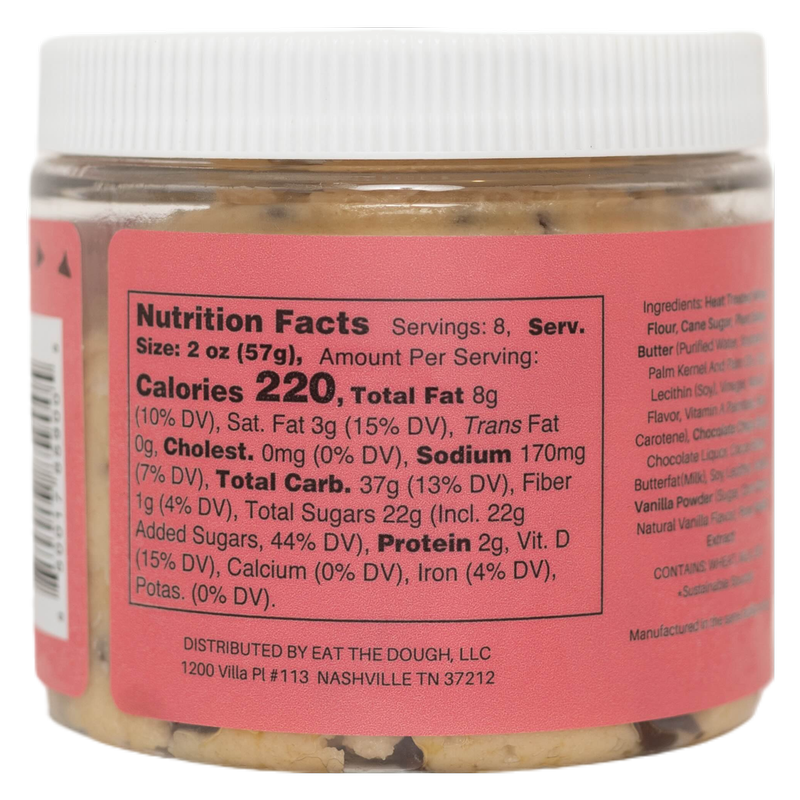 Nobaked Edible Chocolate Chip Cookie Dough - 16oz