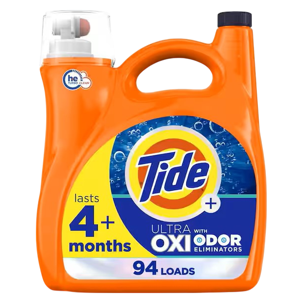 Tide Ultra Oxi with Odor Eliminators Liquid Laundry Detergent, HE, 132oz, 94 Loads