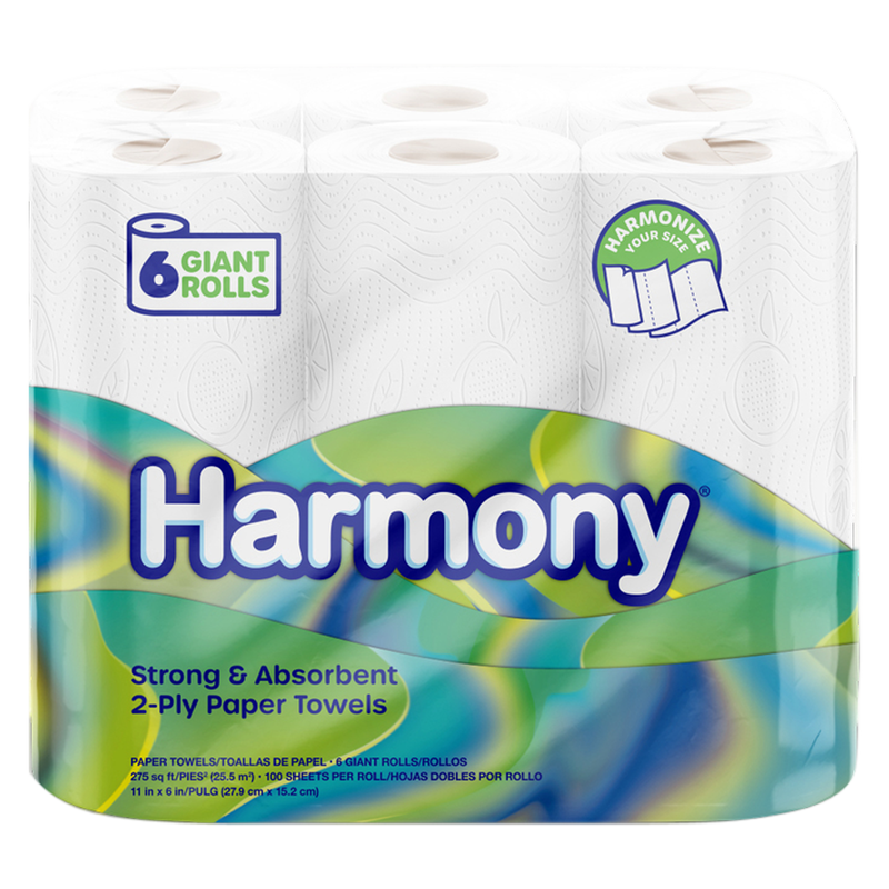 Harmony Strong & Absorbent Giant Roll 6pk