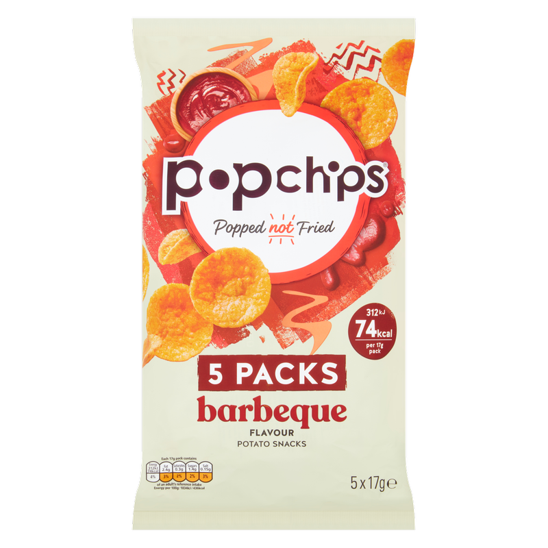 Popchips Barbeque, 5 x 17g