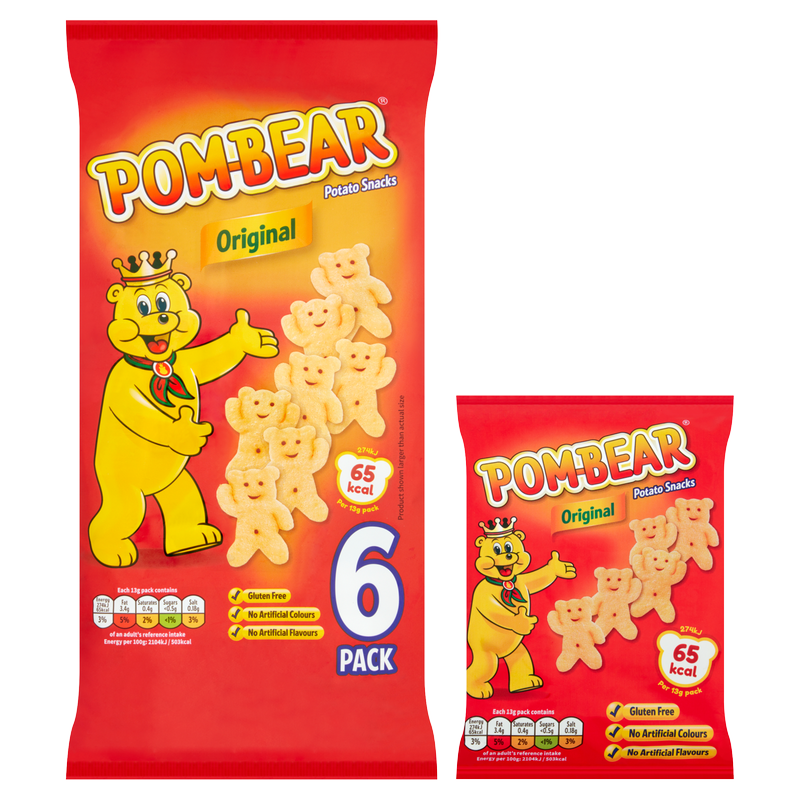 Pom-Bear Original Crisps, 6 x 13g