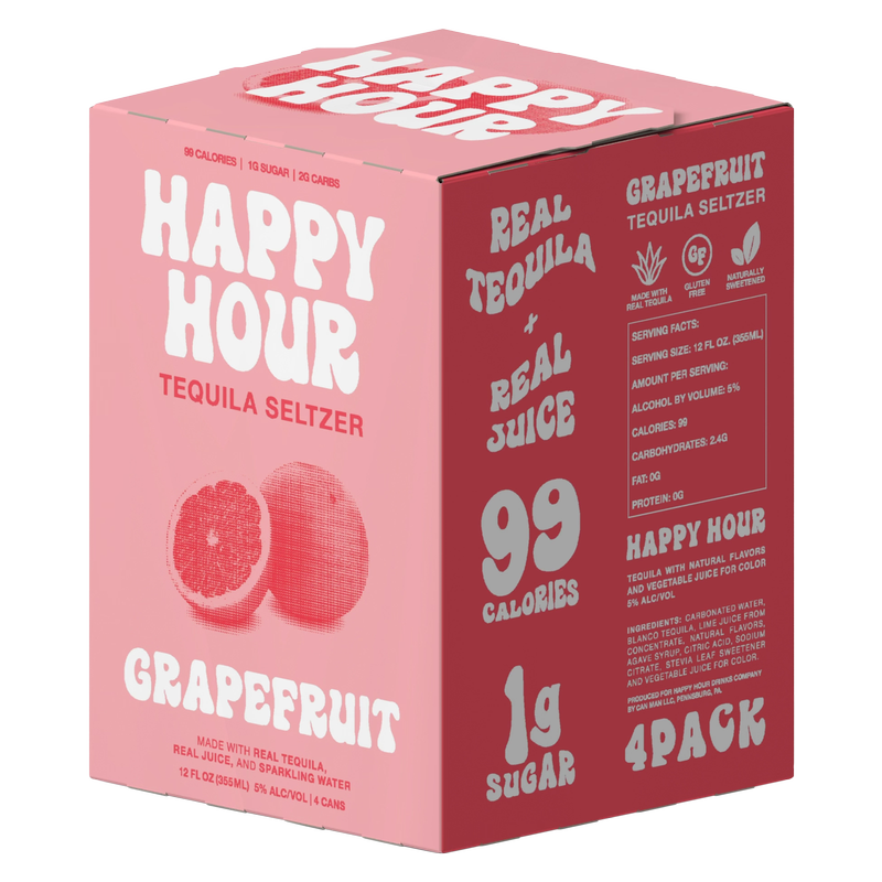 Happy Hour Tequila Grapefruit Seltzer 4pk 12oz Can 5.0% ABV