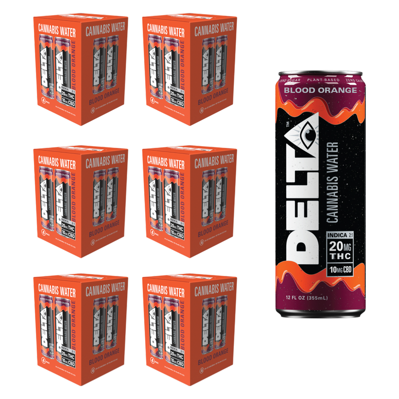 Delta 20mg THC Blood Orange Cannabis Water 24pk 12oz Can