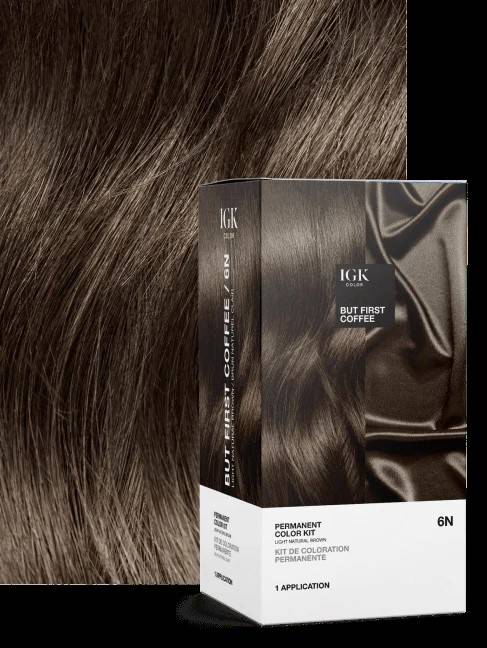 IGK PERMANENT COLOR KIT But First Coffee- Light Natural Brown 6N