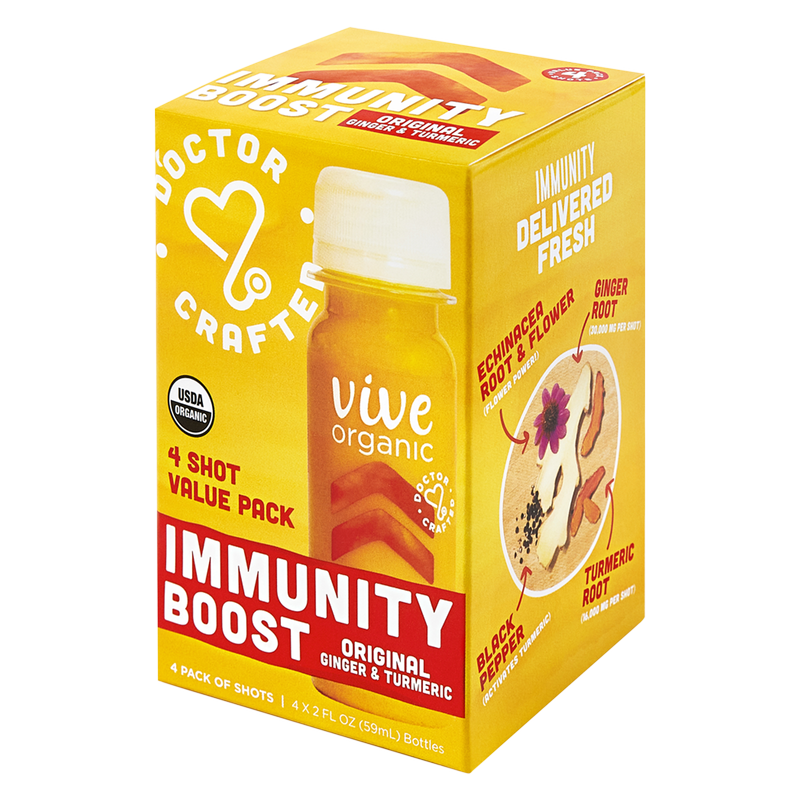 Vive Organic Immunity Boost Original Ginger & Turmeric Shot 2oz 4pk