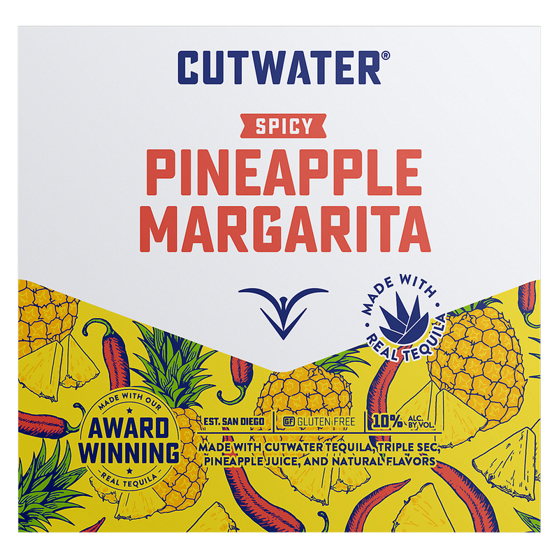 Cutwater Spicy Pineapple Margarita 4pk 12oz 10% ABV