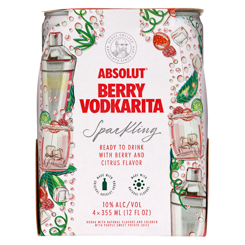 Absolut Berry Vodkarita 4pk 12oz Can 10.0% ABV