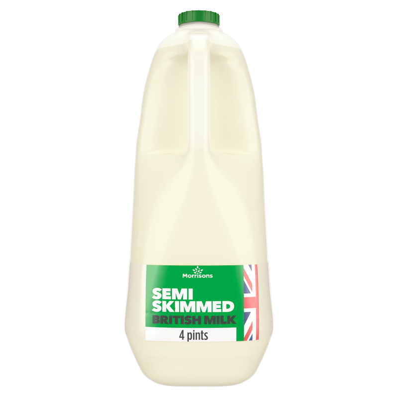Morrisons British Semi Skimmed Milk 4 Pint, 2.27L