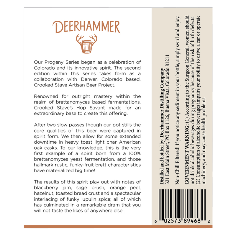 Deerhammer Progeny Series No. 2 Whiskey 750ml (100 Proof)